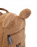 Pluszowy plecak przedszkolny jednokomorowy Childhome odcienie brąz
