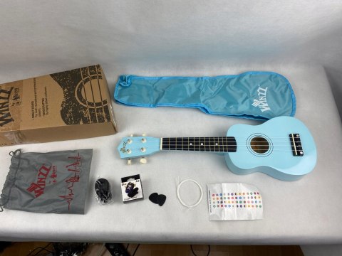 Zestaw Ukulele sopranowe Winzz dla początkujących - niebieskie AU01L-BL Zestaw Ukulele sopranowe Winzz dla początkujących - niebieskie AU01L-BL