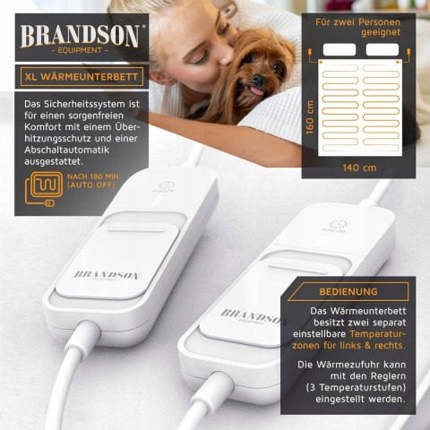 Brandson Elektryczny Koc Automatyczny 160 x 140 cm