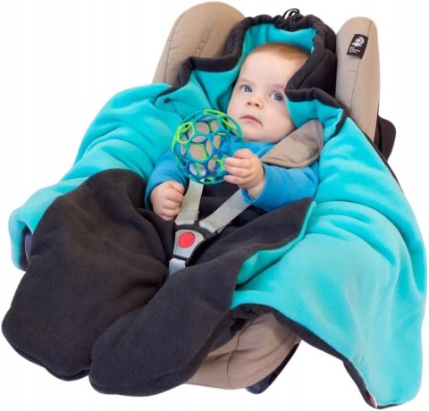 ByBoom uniwersalny kocyk do nosidełka i fotelika otulacz czarno-błękitny