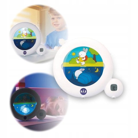 Dziecięca lampka nocna z budzikiem Pabobo biała