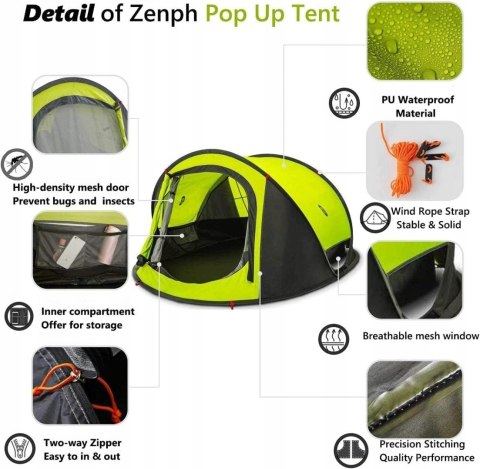 Namiot turystyczny Zenph Pop Up zielony