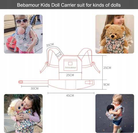 Nosidełko dla lalek Bebamour 100% bawełna