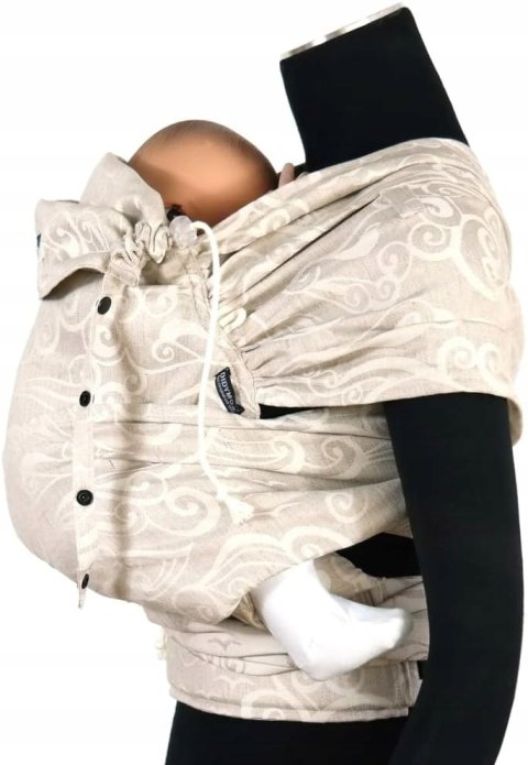 Nosidełko hybrydowe miękkie chusta Didymos DidyKlick 4u biel i beż