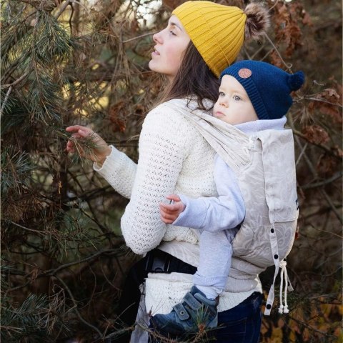 Nosidełko hybrydowe miękkie chusta Didymos DidyKlick 4u biel i beż