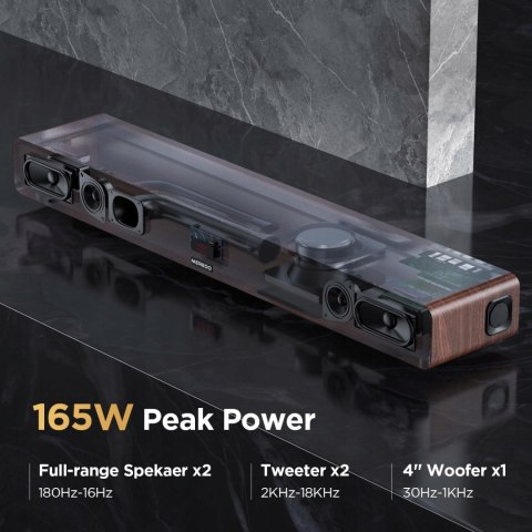SOUNDBAR MEREDO D47 2.1 165W BLUETOOTH WOOD