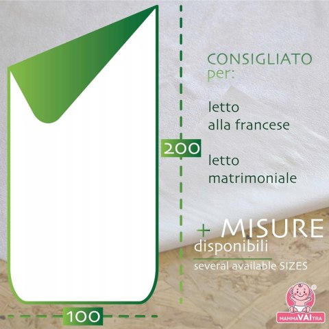 Wodoodporny pokrowiec na materac Mamavaitra bambus 100 x 200 cm