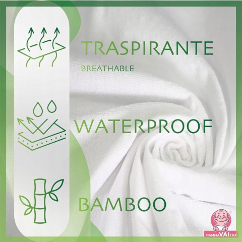 Wodoodporny pokrowiec na materac Mamavaitra bambus 100 x 200 cm