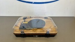 Gramofon ION MAX LP DREWNO NATURALNE USB GŁOŚNIKI PĘKNIĘTA POKRYWA!