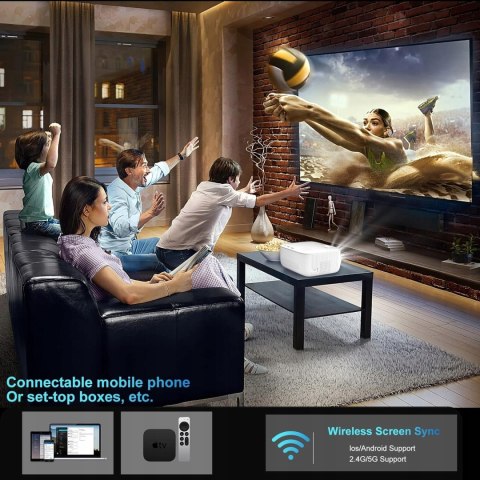 PROJEKTOR FULL HD 1080 SOTEFE 400 ANSI 4K Bt WIFI IOS MAX PC ANDROID TV 9.0