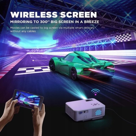 Projektor LCD Bomaker C9 biały BT WIFI 150ANSI FULL HD IOS MAC PC WINDOWS