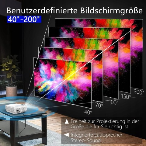 Projektor Staratlas L36P WIFI BLUETOOTH 1080P 4K IOS ANDROID MAC PC WINDOWS