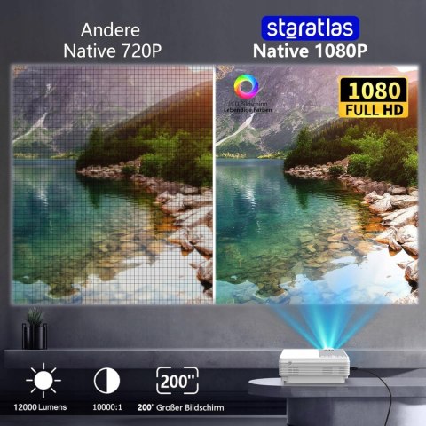 Projektor Staratlas L36P WIFI BLUETOOTH 1080P 4K IOS ANDROID MAC PC WINDOWS