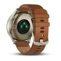 Smartwatch Garmin Vivomove HR jasnobrązowym skórzanym paskiem