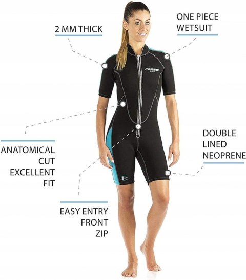 Kombinezon z neoprenu Cressi Lido Lady Shorty Wetsuit 2 mm rozmiar L