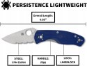 Nóż składany Spyderco Persistence Lightweight C136PSBL