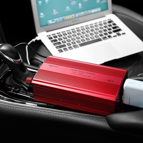 Przetwornica falownik Bestek 600W 12V do 110V + Adapter samochodowy