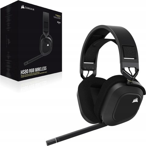 Słuchawki bezprzewodowe nauszne Corsair HS80 RGB Wireless Słuchawki bezprzewodowe nauszne Corsair HS80 RGB Wireless