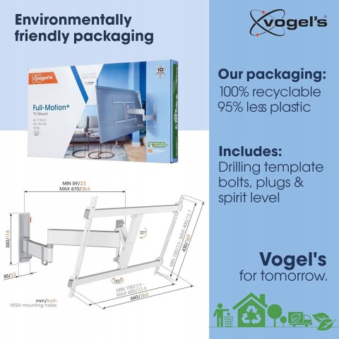 Uchwyt na telewizor 40-77 cali wychylny do 180° Vogel's TVM 3645