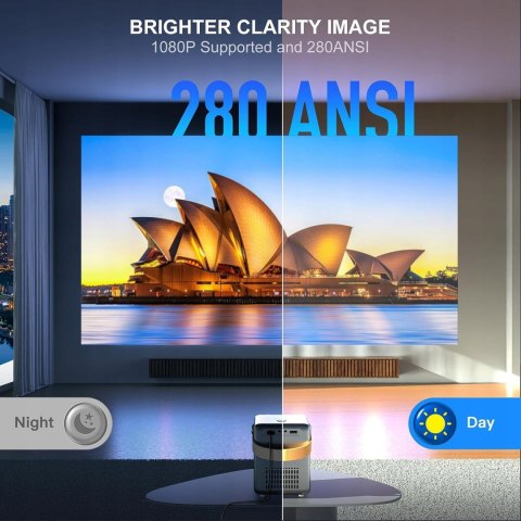 Wimius P61 przenośny projektor 8000 lum 5G WiFi Bluetooth HD 1080P MAC / PC