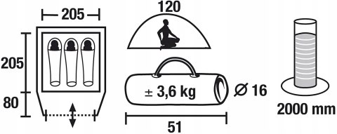 Namiot turystyczny 3 osobowy High Peak Nevada 3 zielony
