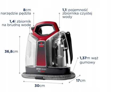 Odkurzacz piorący Bissell SpotClean ProHeat 330 W czerwony Odkurzacz piorący Bissell SpotClean ProHeat 330 W czerwony