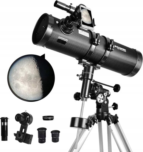 Teleskop astronomiczny Solomark 130EQ 650 mm bogato wyposażony