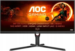 MONITOR AOC U34G3XM 34'' 144Hz 1MS UWQHD DLA GRACZA
