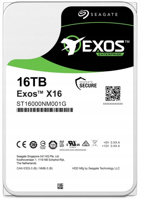 Dysk twardy Seagate Exos X16 16TB ST16000NM001G SATA III 3,5" Dysk twardy Seagate Exos X16 16TB ST16000NM001G SATA III 3,5"