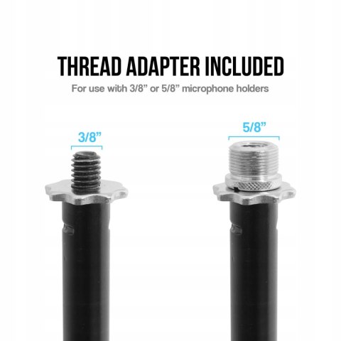 TIGER MCA14-BK statyw do mikrofonu z okrągłą podstawą czarny 84 -144 cm