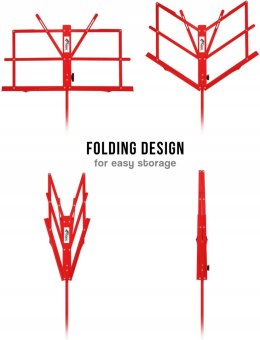 TIGER MUS56-RD PRZENOŚNY STOJAK NA NUTY CZERWONY