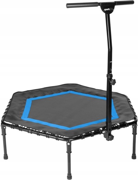 Składana trampolina fitness z drążkiem SportPlus 126 cm bardzo cicha