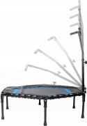 Składana trampolina fitness z drążkiem SportPlus 126 cm bardzo cicha