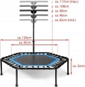 Składana trampolina fitness z drążkiem SportPlus 126 cm bardzo cicha