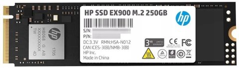 Dysk SSD HP EX900 250GB M.2 PCIe Gen3 NVMe HiT