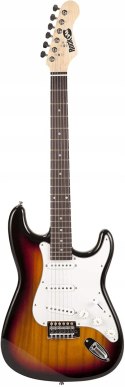 Gitara elektryczna RockJam Stratocaster Praworęczna 6 strun + wzmacniacz