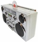 Boombox Odtwarzacz CD GPO Brooklyn srebrny