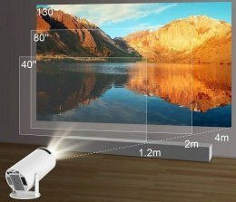 PROJEKTOR RZUTNIK ANDROID TV WIFI FULL HD PRZENOŚNY SMART GŁOŚNIK OBROTOWY