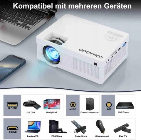 Projektor Comaogo T0001 9500 lumenów 1080p HDMI