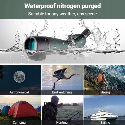Teleskop kątowy monokularowy HD Uscamel 20-60x80 Wodoodporna IPX7