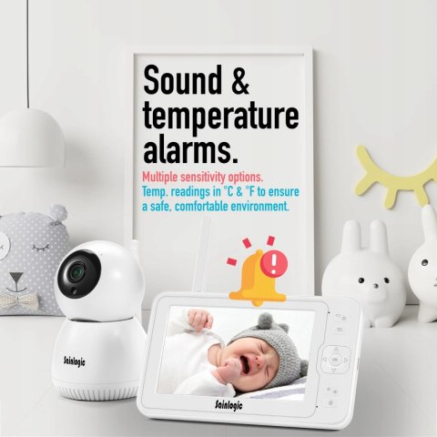 Sainlogic Wideo niania 1080p FHD, 5" LCD, widok dzień/noc, 140m zasięg, sze