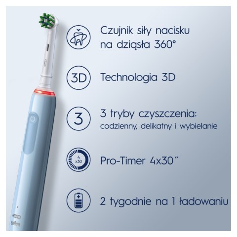 Szczoteczka elektryczna Oral-B Pro 3 3000 niebiesko-biała