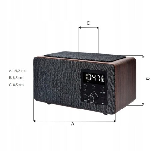 RADIOBUDZIK BLUETOOTH Z ŁADOWARKĄ INDUKCYJNĄ MANTA RDI910WC