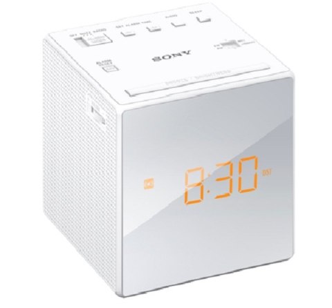 Radio Radiobudzik AM FM Sony ICF-C1 Drzemka Zegar Biały