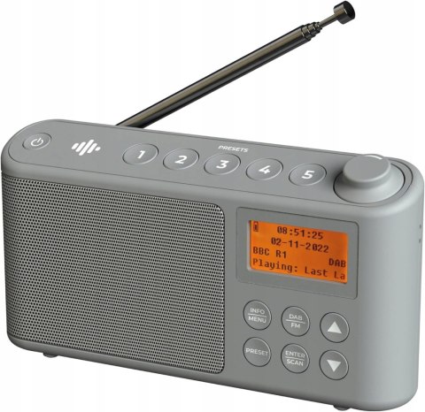 Radio sieciowo-bateryjne DAB+, FM I-BOX Spectrum SZARY