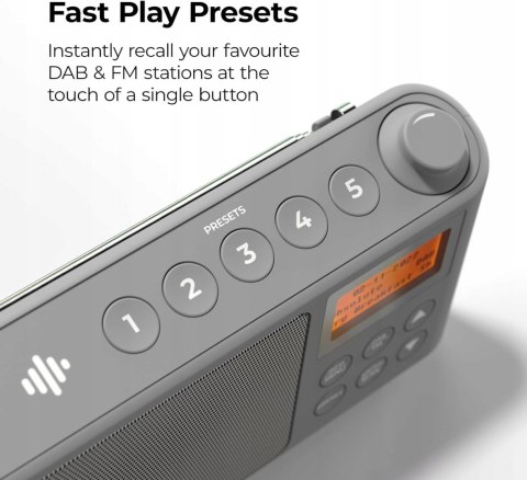 Radio sieciowo-bateryjne DAB+, FM I-BOX Spectrum SZARY