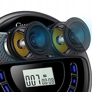 Samochodowy odtwarzacz CD czarny przenośny głośniki AUX, USB, akumulatorowy