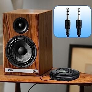 Samochodowy odtwarzacz CD czarny przenośny głośniki AUX, USB, akumulatorowy