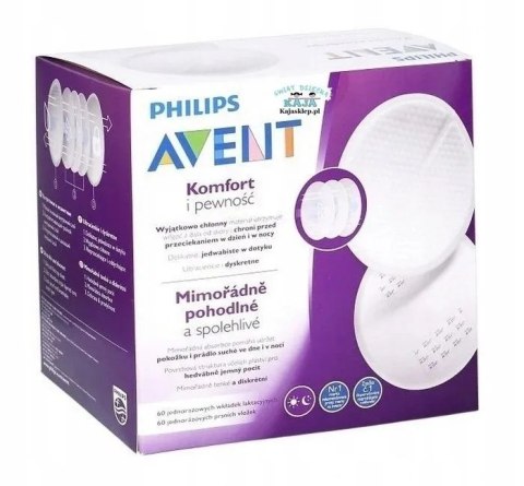 Avent Jednorazowe wkładki laktacyjne 60szt philips scf254/61