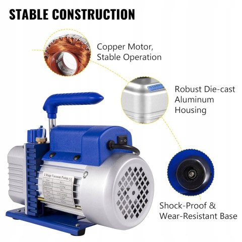 OldFe komora próżniowa z pompą próżniową 3 CFM (7,6 l) OldFe komora próżniowa z pompą próżniową 3 CFM (7,6 l)